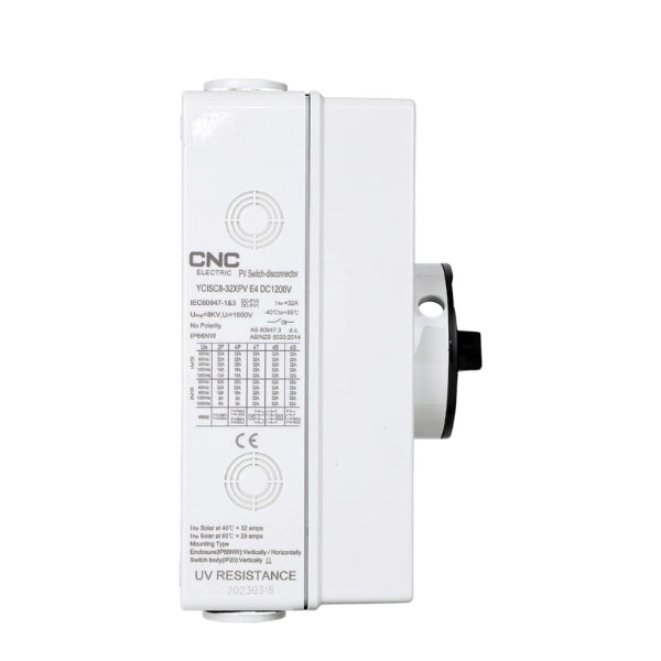 CNC DC Isolator 2-Pole – Wall Mounted Safety Switch