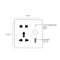 Okasha Smart Universal WiFi Socket with USB & Type-C