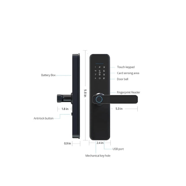 Okasha Smart Waterproof Fingerprint Door Lock