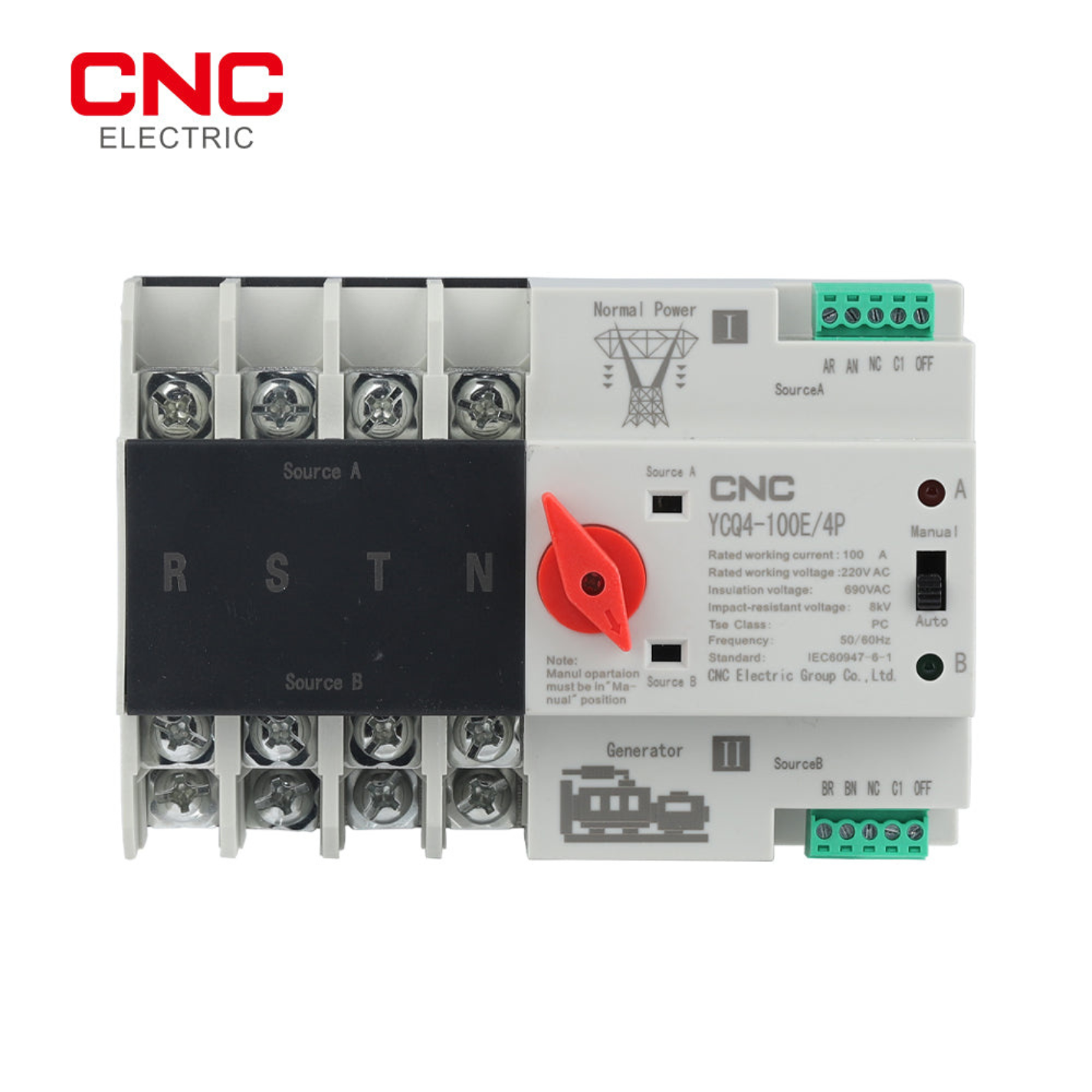 CNC 4-Pole ATS Automatic Transfer Switch – ATS YCQ4-100E