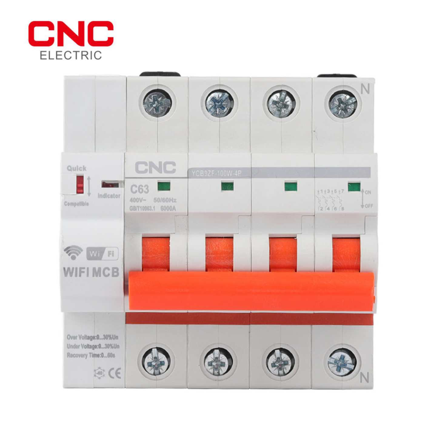 CNC YCB9ZF-100A 4P WiFi Smart Circuit Breaker – Remote Control & Protectio