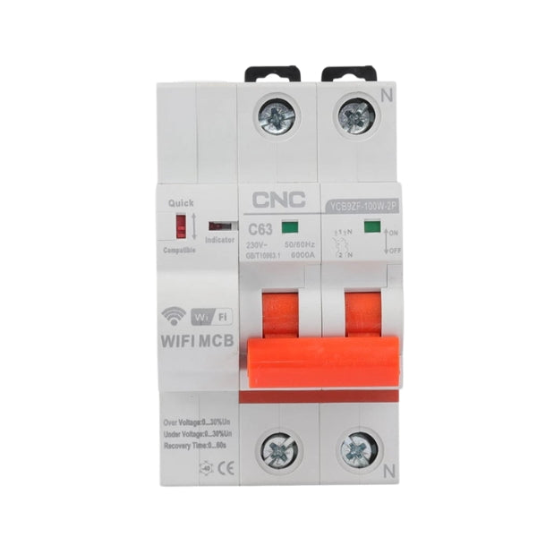 CNC 2P WiFi Smart Circuit Breaker YCB9ZF-100A – Remote Control & Protection