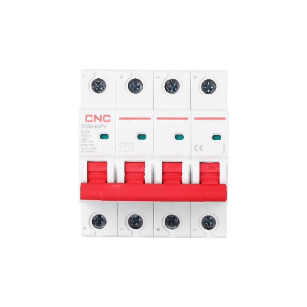 CNC 4 Pole MCB DC Circuit Breakers 1000V YCB8-63PV