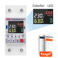 CNC YC7VA WiFi KWh 63A Smart Protector  10-in-1 Voltage, Current & Leakage Protection