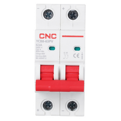 CNC DC 2 Pole 63A MCB  Circuit Breakers 500V YCB8-63PV