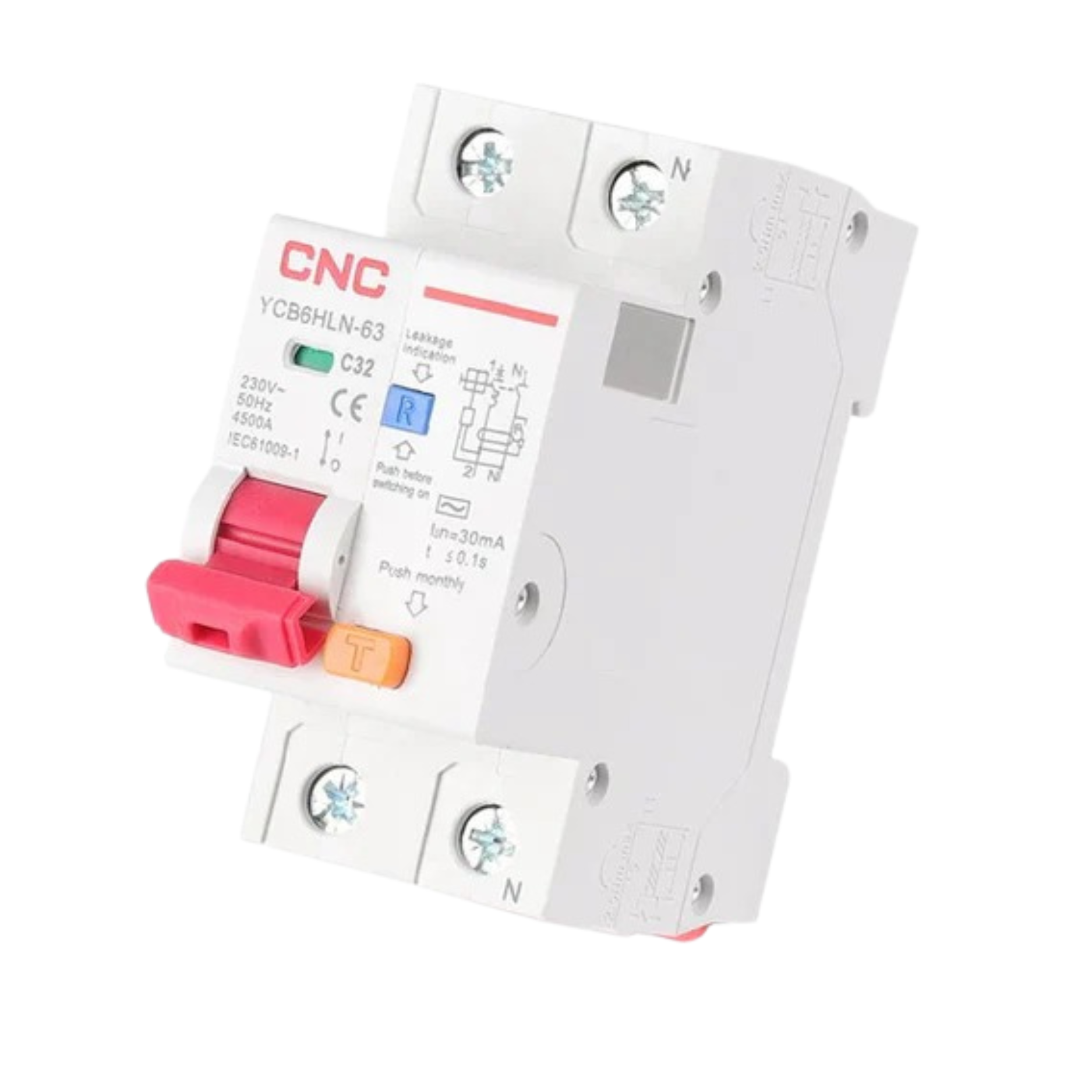 CNC 1P+N RCBO 32A - 63A YCB6HLE – Residual Current Circuit Breaker – C ...