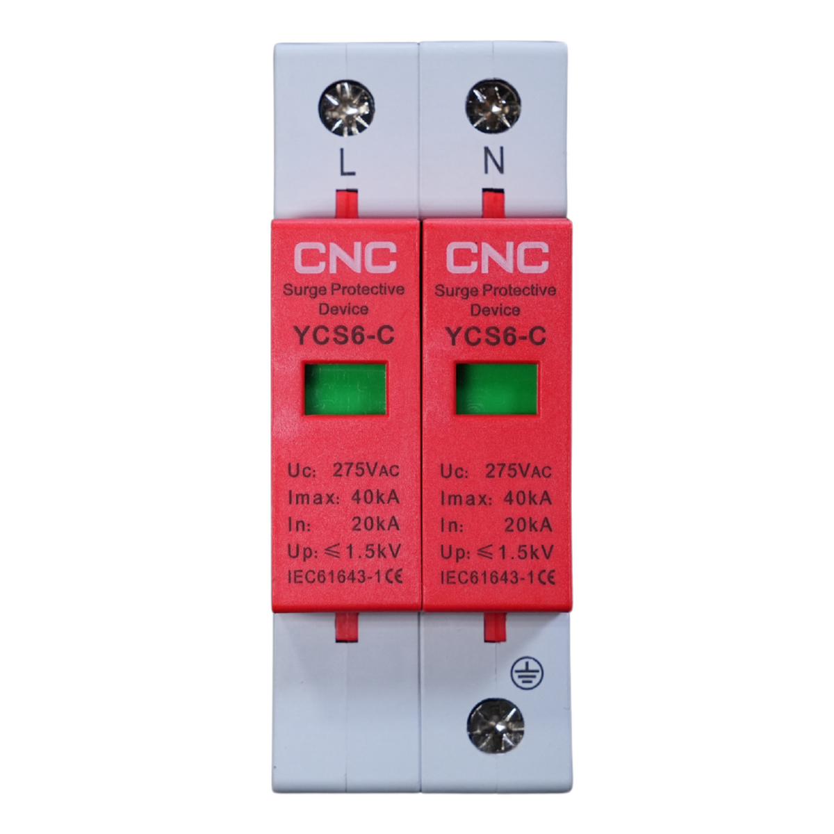 CNC 2P AC SPD 275V Surge Protection Devices 20KA-40KA YCS6-C