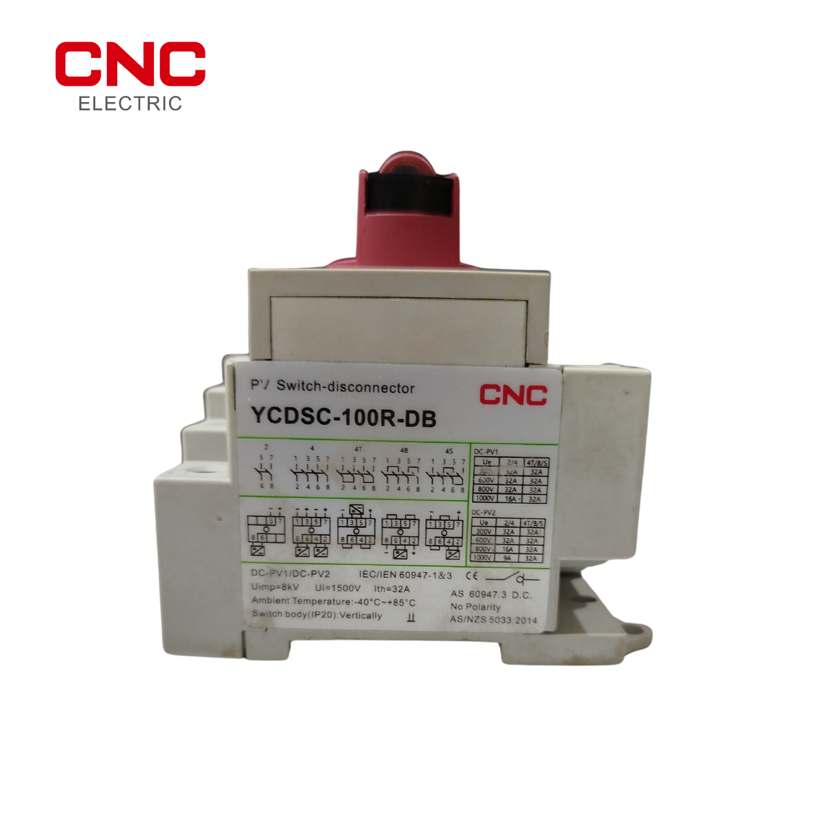 CNC 2-Pole DC Isolator – DIN Rail Mounted Switch