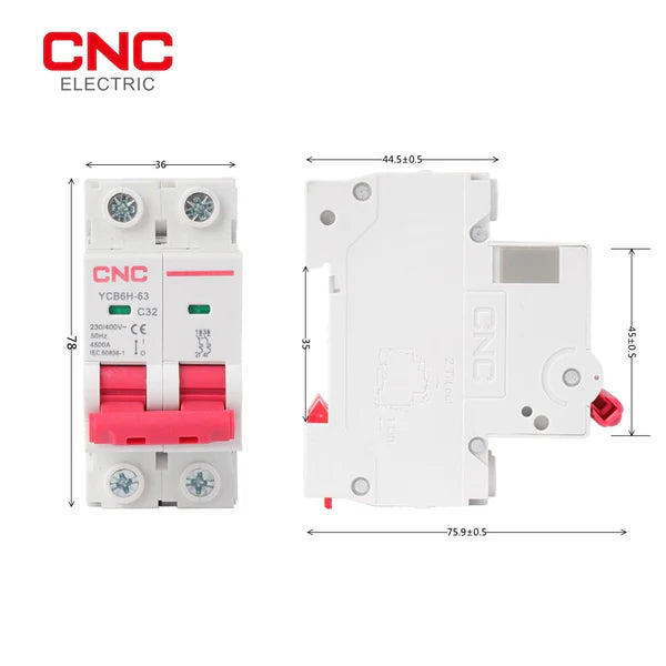 2P AC MCB Cricuit Breaker 500V YCB7H-63