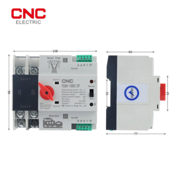 CNC 2-Pole ATS Automatic Transfer Switch – ATS YCQ4-100E