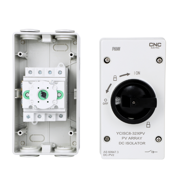 CNC DC Isolator 2-Pole – Wall Mounted Safety Switch