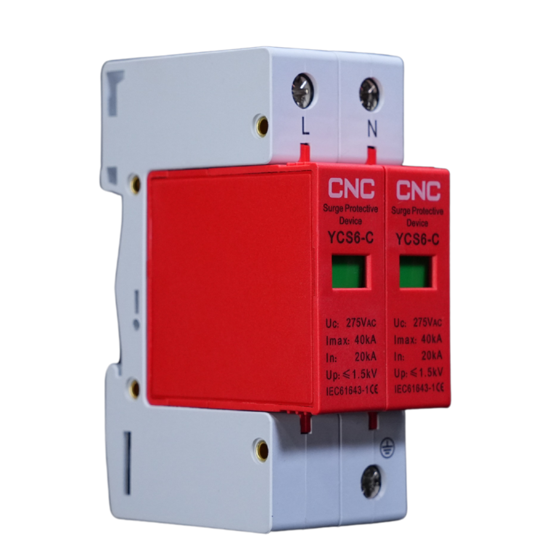 CNC 2P AC SPD 275V Surge Protection Devices 20KA-40KA YCS6-C