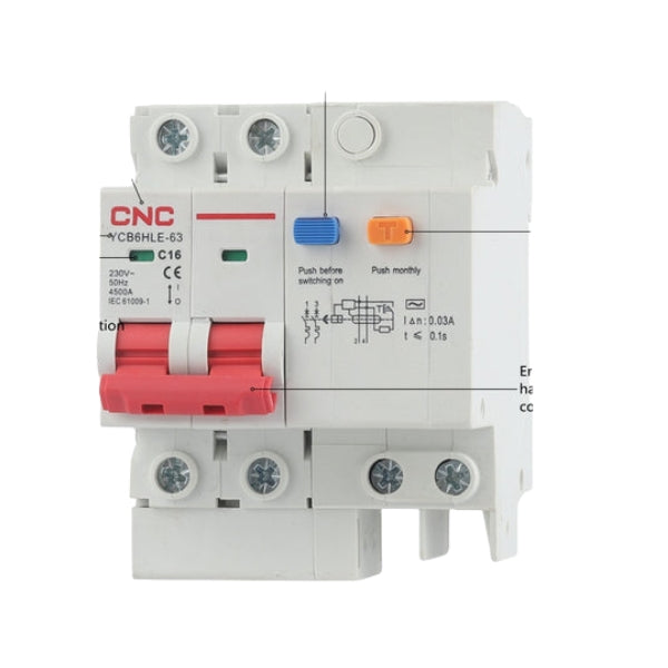 CNC 1P+N RCCB YCB6HLE – Reliable Residual Current Circuit Protection