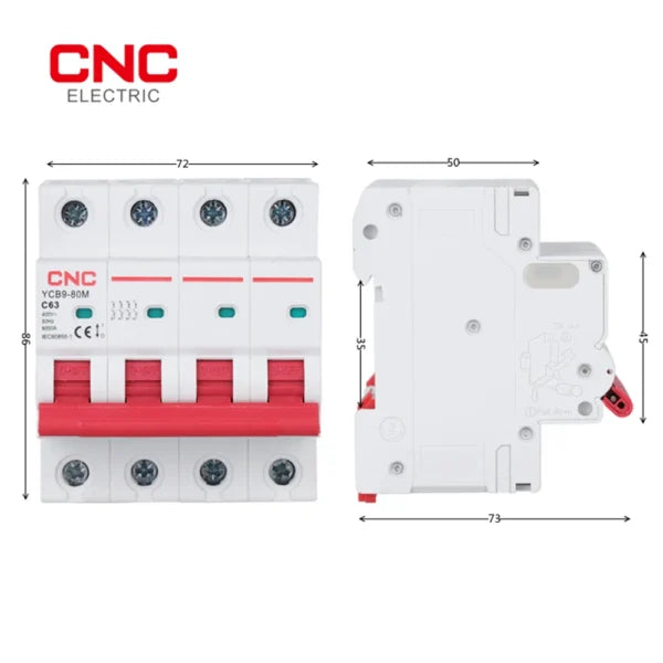 CNC 4P AC MCB Cricuit Breaker YCB7H-63