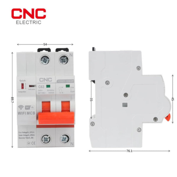 CNC YCB9ZF-100A 2P WiFi Smart Circuit Breaker – Remote Control & Protectio