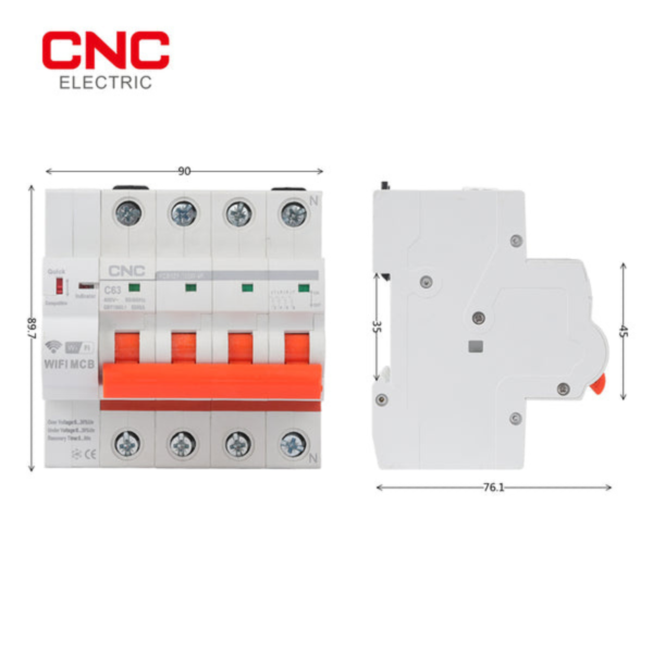 CNC YCB9ZF-100A 4P WiFi Smart Circuit Breaker – Remote Control & Protectio