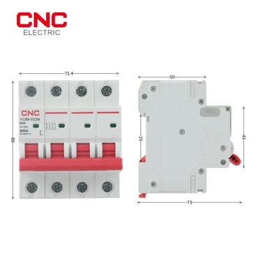 CNC DC 4P MCB Circuit Breakers 1000V YCB9-80DM