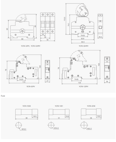 1000V DC FUSE Holder + Fuse RT18-32