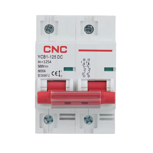 CNC DC 2P Circuit Battery Breakers 500V Breaking Capacity 125A YCB1-125 600