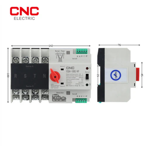 CNC 4-Pole ATS Automatic Transfer Switch 100A – ATS YCQ4-100E