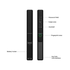 OKASHA SMART Sleek Waterproof Fingerprint & Biometric Door Lock