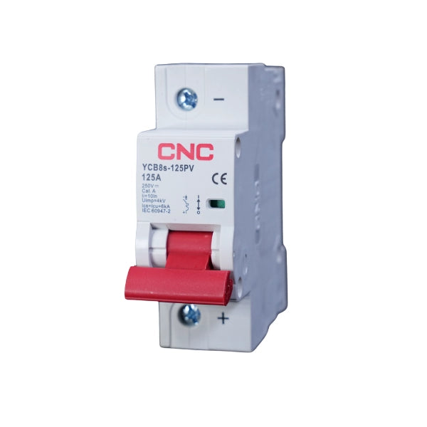 CNC DC 1 Pole 125A MCB Circuit Breakers 250V YCB8s-125PV