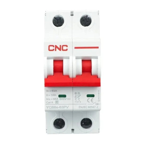 CNC DC 2 Pole MCB 800V Circuit Breakers YCB8s-63PV
