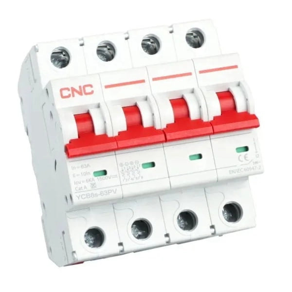 CNC DC 4 Pole 1500V MCB Circuit Breakers YCB8s-63PV
