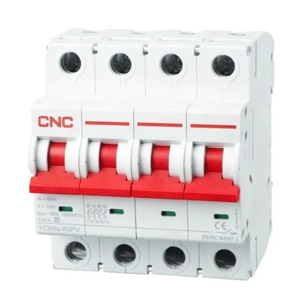 CNC DC 4 Pole 1500V MCB Circuit Breakers YCB8s-63PV
