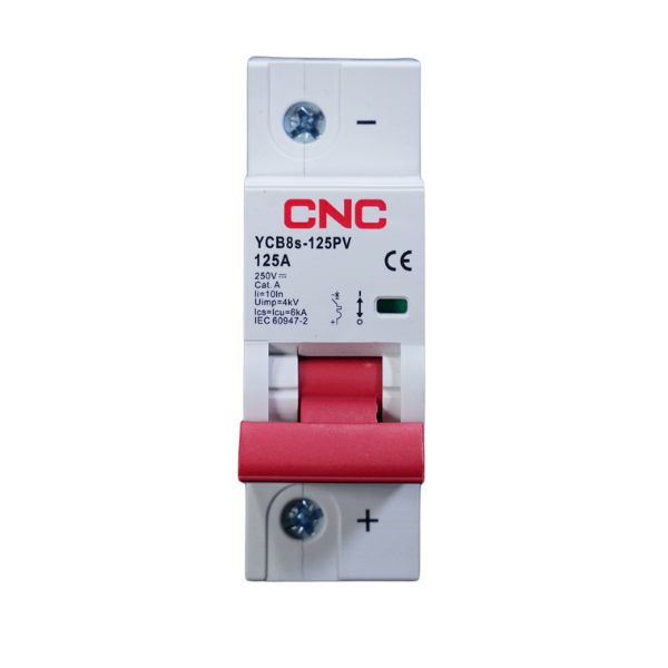 CNC DC 1 Pole 125A MCB Circuit Breakers 500V YCB8s-125PV