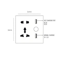 Okasha Smart Universal Socket with Dual USB 
