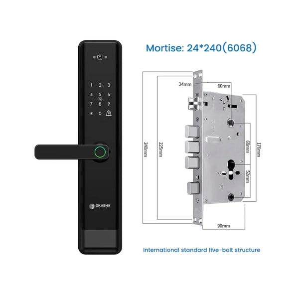 Okasha Smart WiFi Fingerprint Door Lock with Video Door Bell