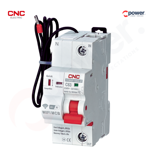 CNC 1P WiFi Smart Circuit Breaker YCB9ZF-63A – Remote Control & Protection