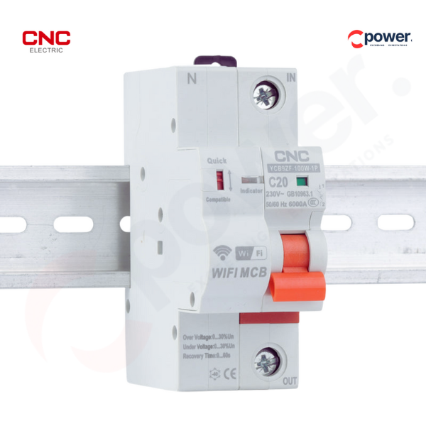 CNC 1P WiFi Smart Circuit Breaker YCB9ZF-63A – Remote Control & Protection