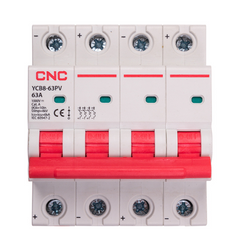 CNC DC  4 Pole 63A MCB Circuit Breakers 1000V YCB8-63PV