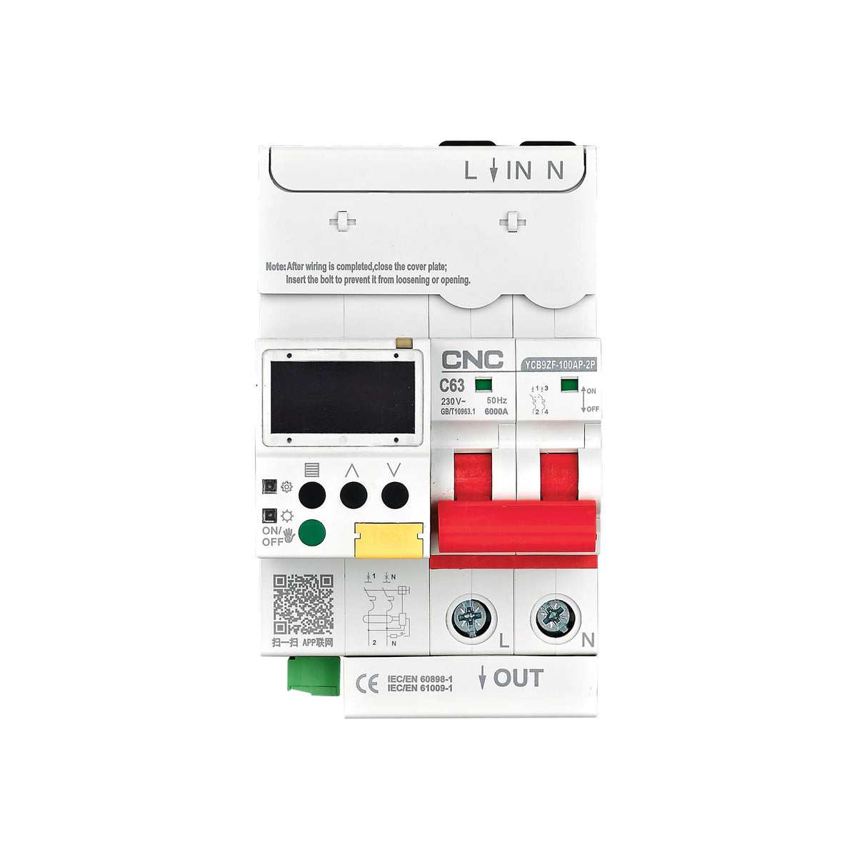CNC 2 pole 4G WiFi Smart Circuit Breaker With Display