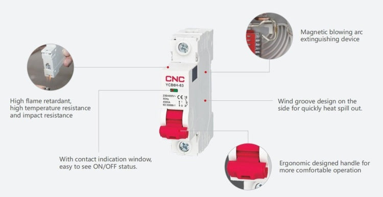 CNC 1P 100A MCB AC Circuit Breaker YCB9-125